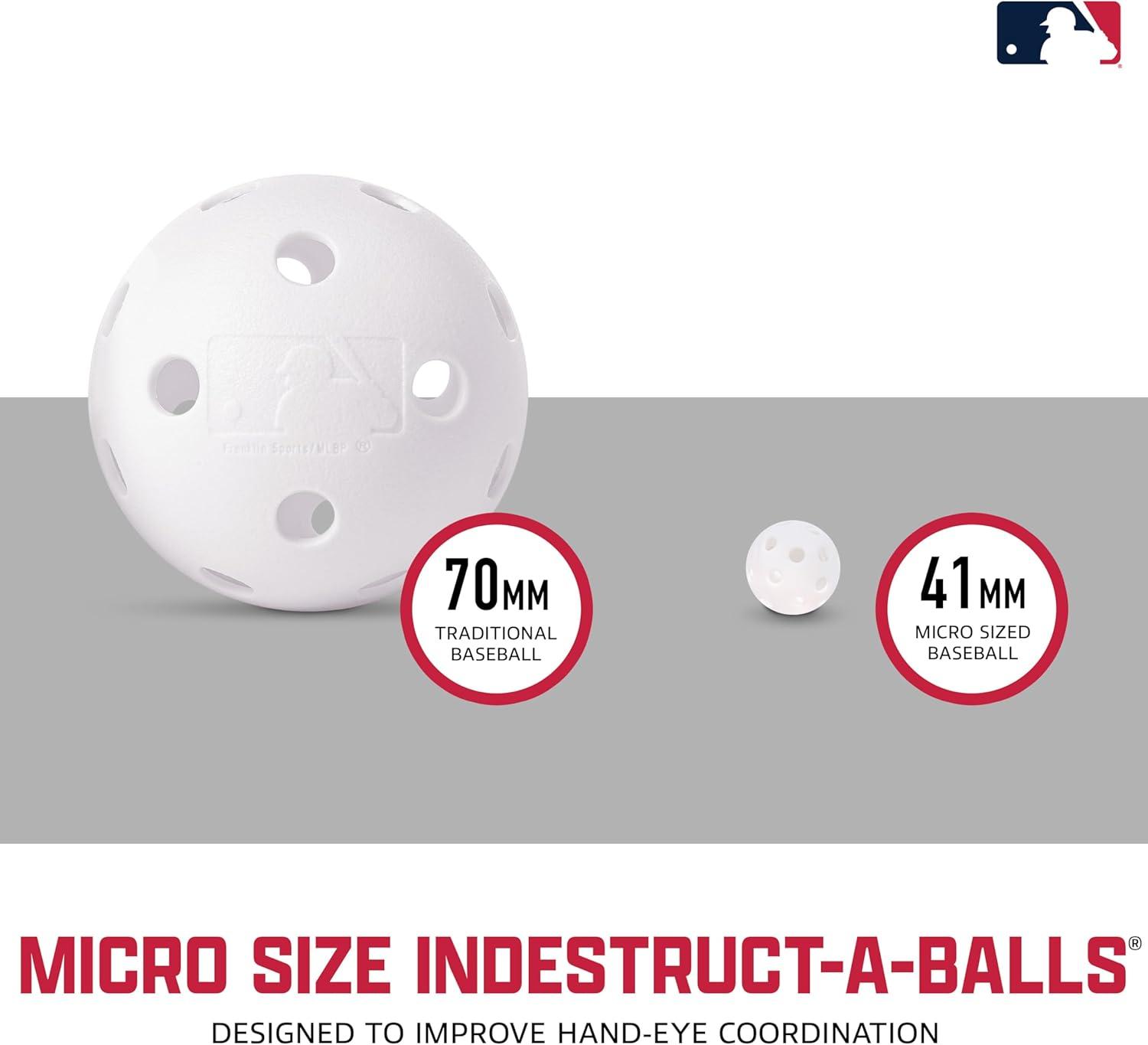 image:imageFranklin Sports MLB Micro Tee Trainer Kids Baseball Batting Trainer with PopUp Pitching Machine 10 Durable Balls Drill Card amp Bag Youth Hitting Practice Set for Backyard Training
