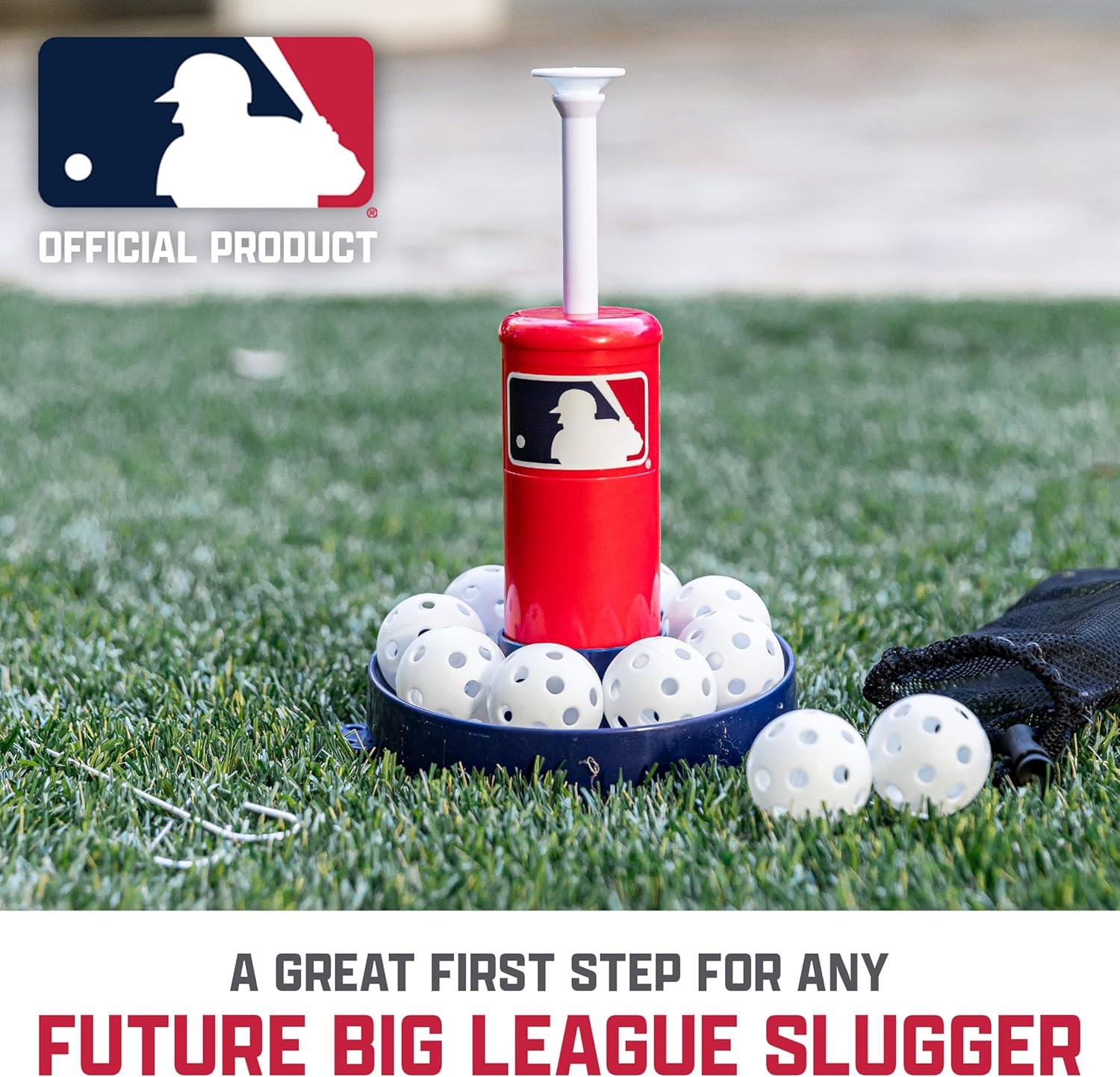 image:imageFranklin Sports MLB Micro Tee Trainer Kids Baseball Batting Trainer with PopUp Pitching Machine 10 Durable Balls Drill Card amp Bag Youth Hitting Practice Set for Backyard Training