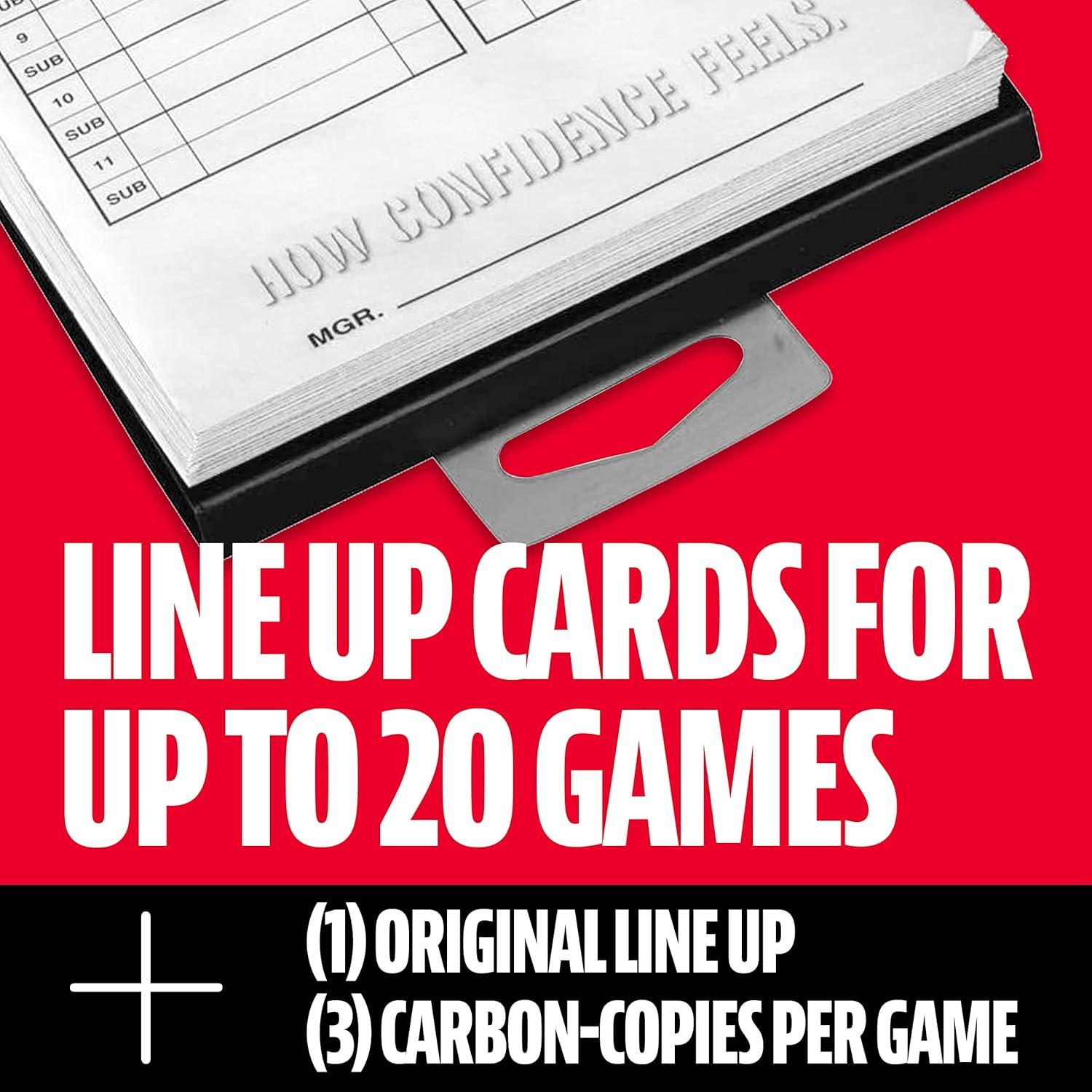 image:imageMLB Baseball Softball Lineup Cards 25 Game Line Up Sheets Book Holder for Coaches Managers Black
