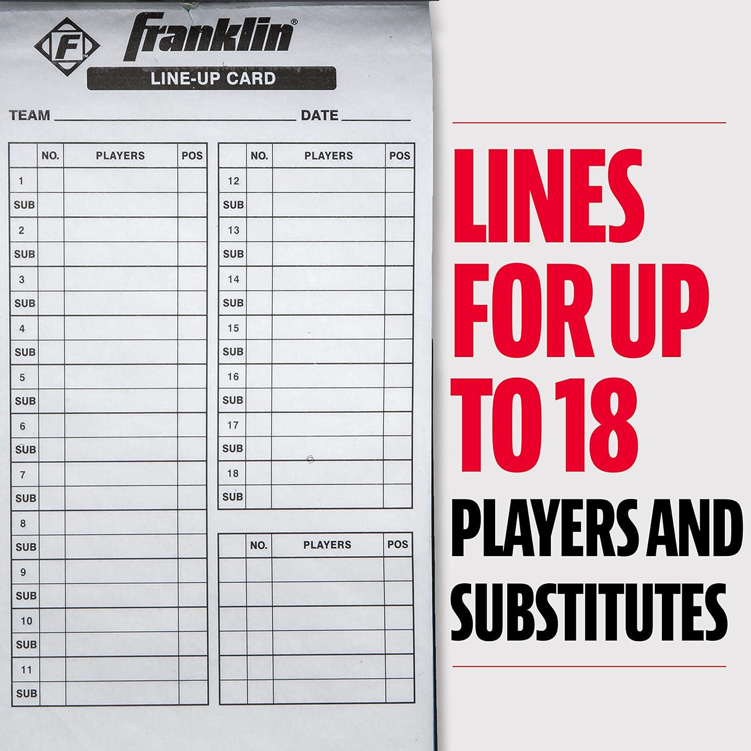image:imageMLB Baseball Softball Lineup Cards 25 Game Line Up Sheets Book Holder for Coaches Managers Black