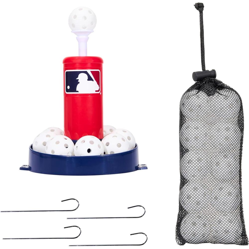 image:imageFranklin Sports MLB Micro Tee Trainer  Kids Baseball Batting Trainer with PopUp Pitching Machine 10 Durable Balls Drill Card amp Bag  Youth Hitting Practice Set for Backyard Training