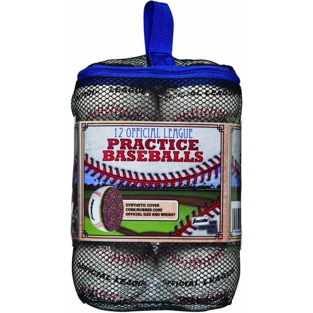 image:imageFranklin Sports MLB Official League Synthetic Cover Baseball with Mesh Bag 12Piece