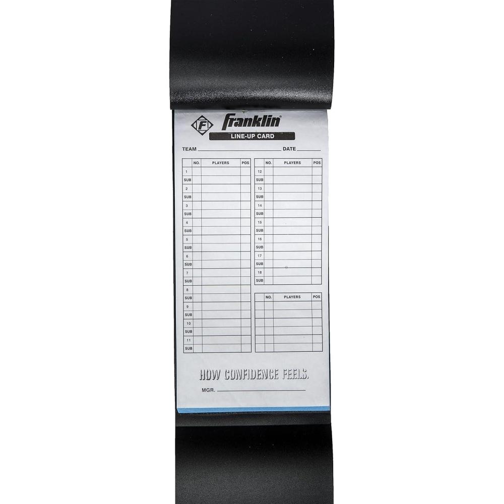 image:imageMLB Baseball  Softball Lineup Cards  25 Game Line Up Sheets Book  Holder for Coaches  Managers  Black