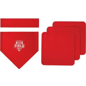 Franklin Sports Field Day Baseball Base Set – Throw Down Rubber Bases for Baseball + Softball with Home Plate – Portable Backyard Baseball, Softball, Kickball Bases – Easy Set Up Rubber Base Set Red(One Size)