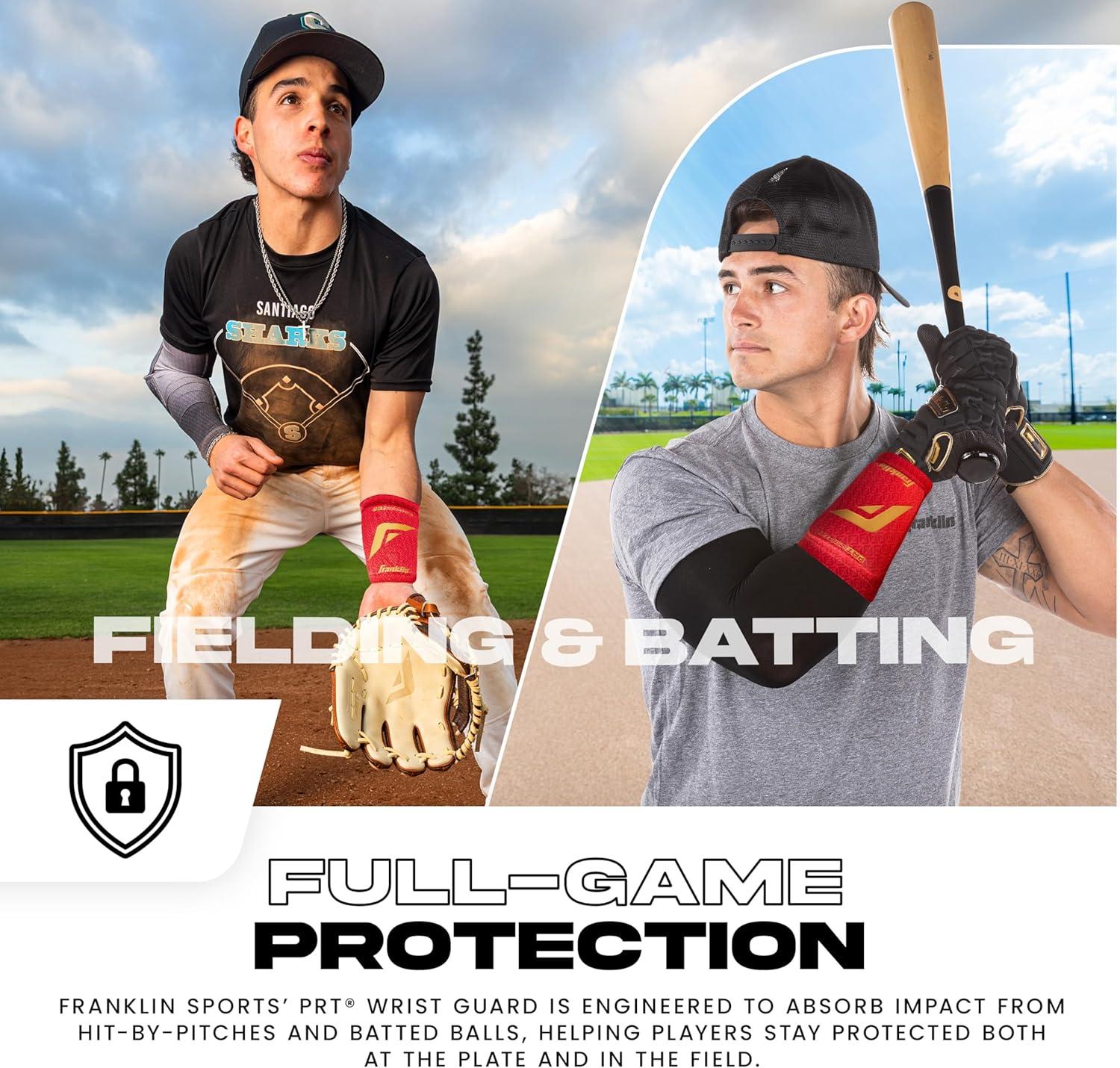 image:imageFranklin Sports Baseball Softball Protective Wrist Guard Youth PRT Series Wrist Shield for Batting Fielding Protective Gear Equipment Right Left ArmRed