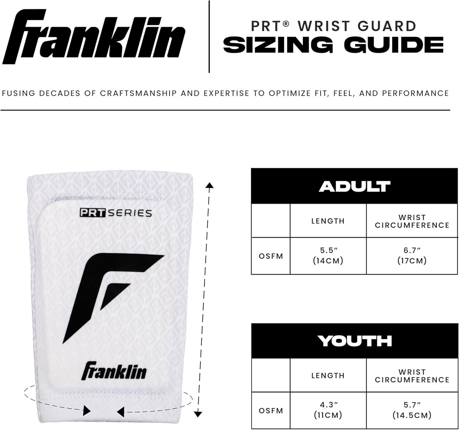 image:imageFranklin Sports Baseball Softball Protective Wrist Guard Youth PRT Series Wrist Shield for Batting Fielding Protective Gear Equipment Right Left ArmWhite