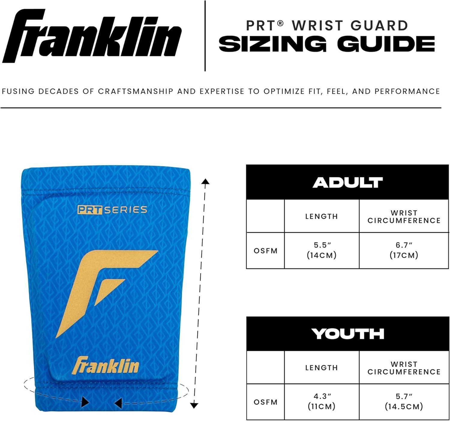 image:imageFranklin Sports Baseball Softball Protective Wrist Guard Youth PRT Series Wrist Shield for Batting Fielding Protective Gear Equipment Right Left ArmRoyal