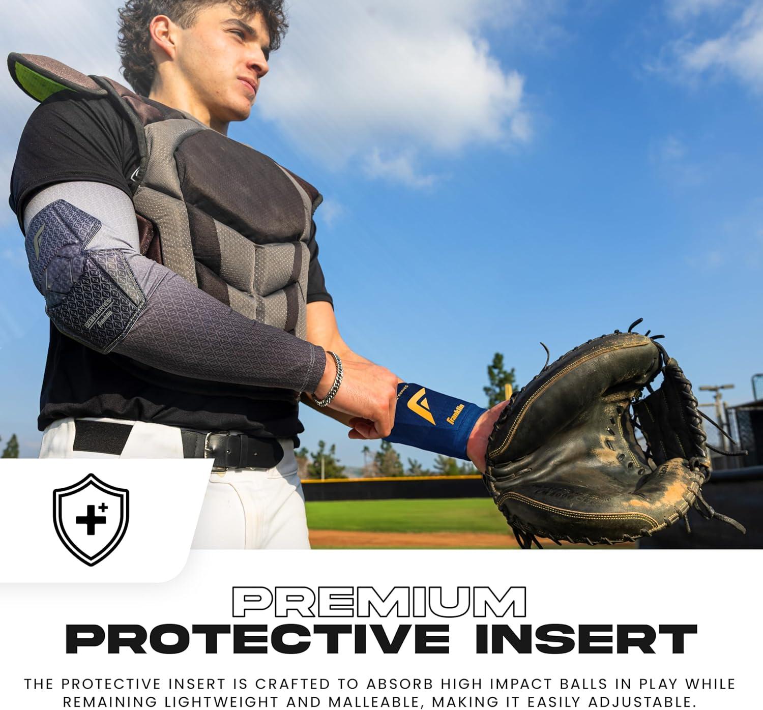 image:imageFranklin Sports Baseball Softball Protective Wrist Guard Youth PRT Series Wrist Shield for Batting Fielding Protective Gear Equipment Right Left ArmNavy