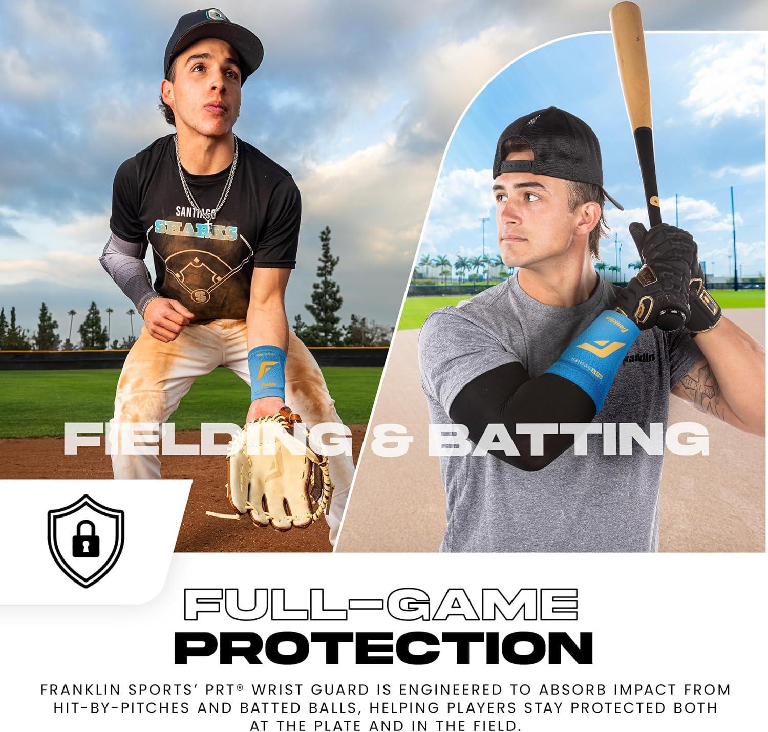 image:imageFranklin Sports Baseball Softball Protective Wrist Guard Youth PRT Series Wrist Shield for Batting Fielding Protective Gear Equipment Right Left ArmRoyal
