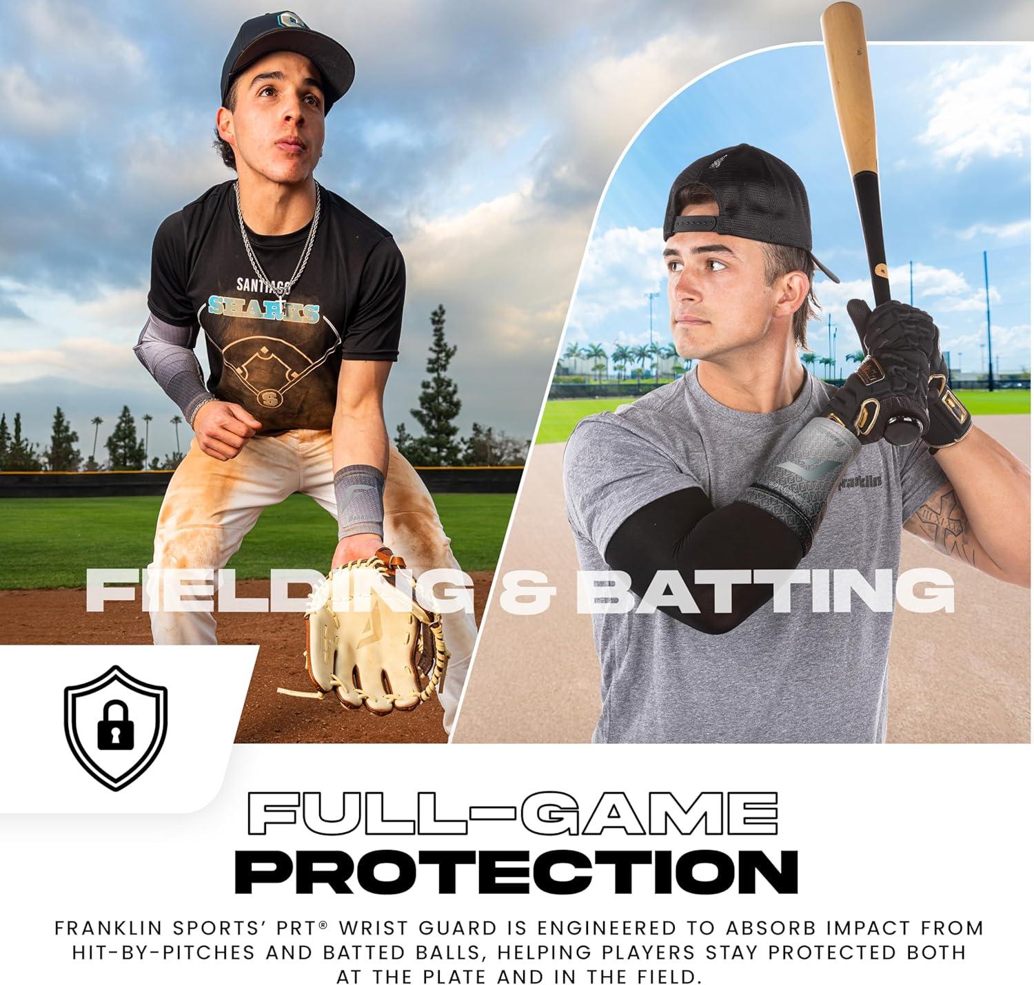 image:imageFranklin Sports Baseball Softball Protective Wrist Guard Youth PRT Series Wrist Shield for Batting Fielding Protective Gear Equipment Right Left ArmBlack