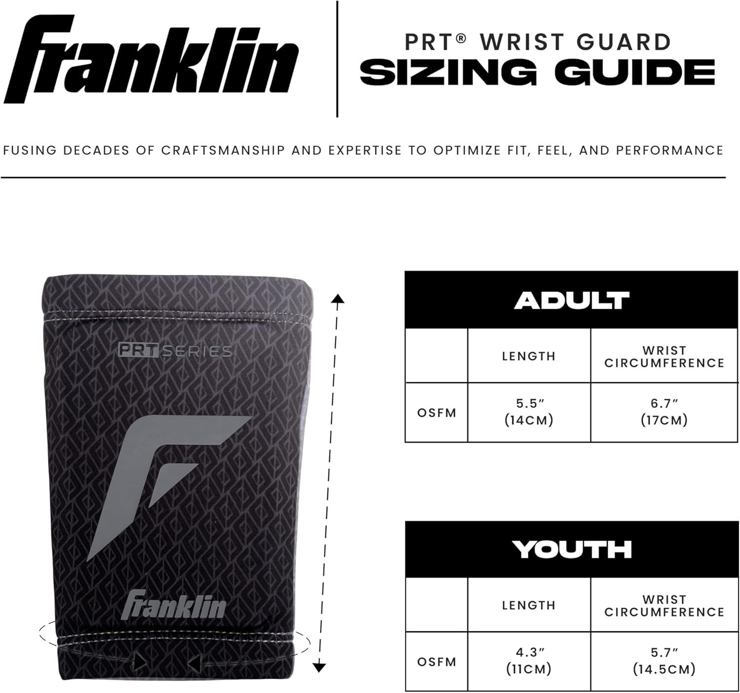 image:imageFranklin Sports Baseball Softball Protective Wrist Guard Youth PRT Series Wrist Shield for Batting Fielding Protective Gear Equipment Right Left ArmBlack