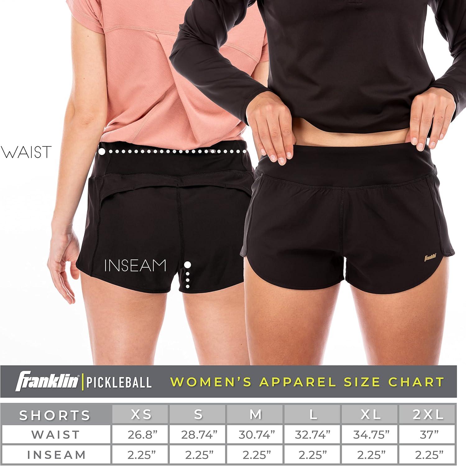 image:imageFranklin Sports Womens Athletic Shorts Performance Workout Sports Shorts for Pickleball Tennis Biking Running More Spandex Blend with Pocket Womens Large Black