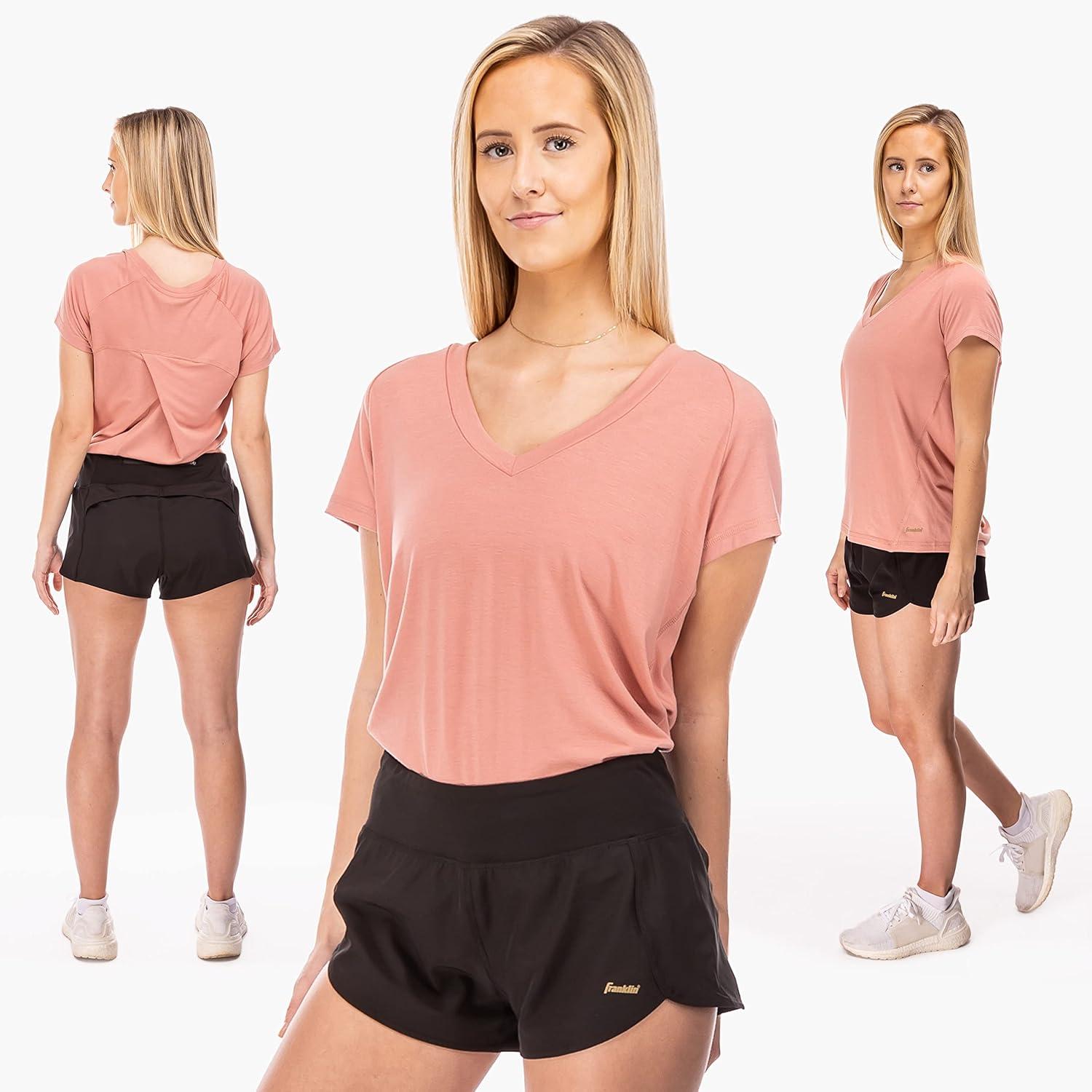 image:imageFranklin Sports Womens Athletic Shorts Performance Workout Sports Shorts for Pickleball Tennis Biking Running More Spandex Blend with Pocket Womens XX Large Black