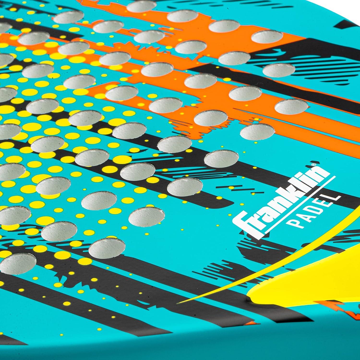 image:imageFranklin Sports Padel Racket Endeavor Fiberglass Padel Racket with Foam Core 365g Premium Performance BlueYellow
