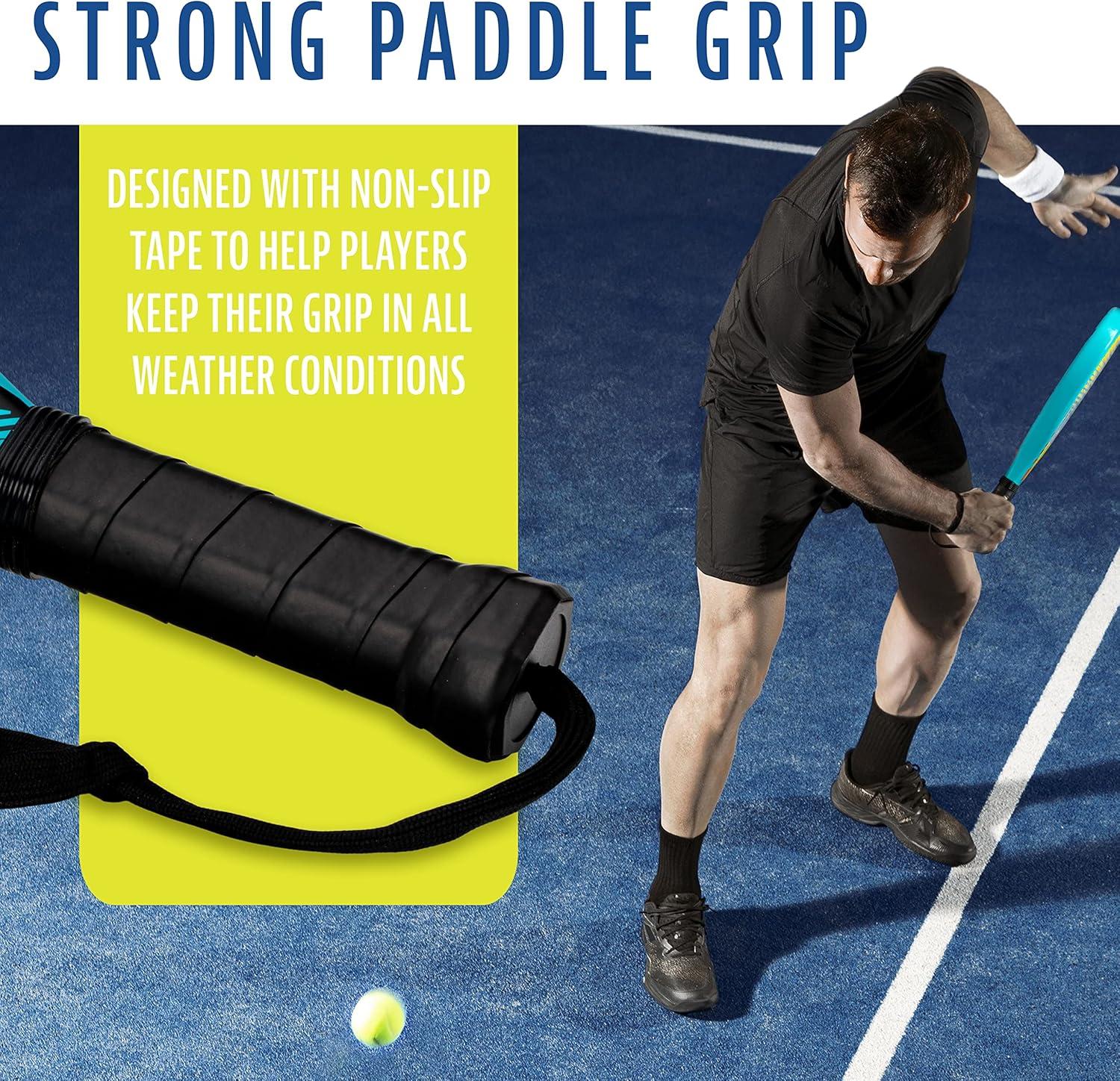 image:imageFranklin Sports Padel Racket Endeavor Fiberglass Padel Racket with Foam Core 365g Premium Performance BlueYellow