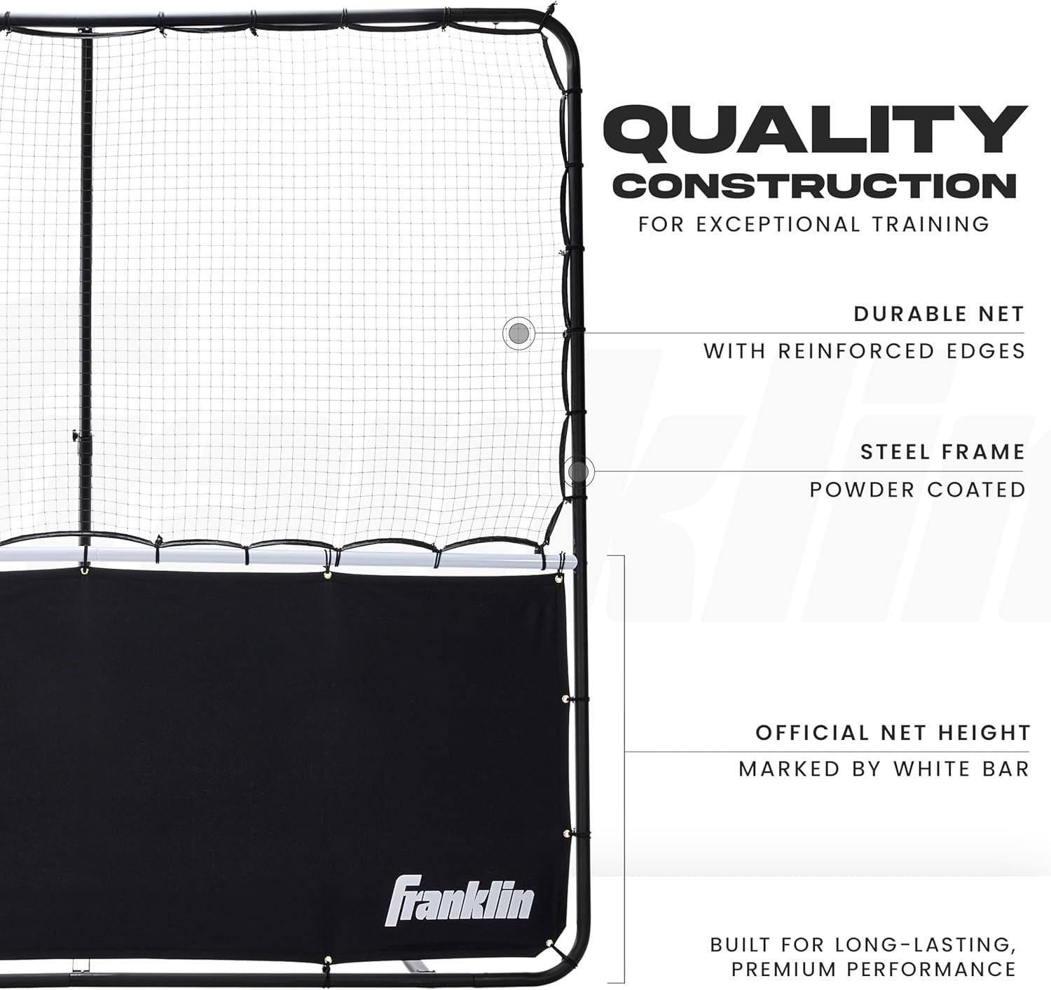 image:imageFranklin Sports Pickleball Rebounder Net Pickleball Training Practice Equipment Portable Folding Net for Singles Doubles Training Court Markers Included 83 Inches