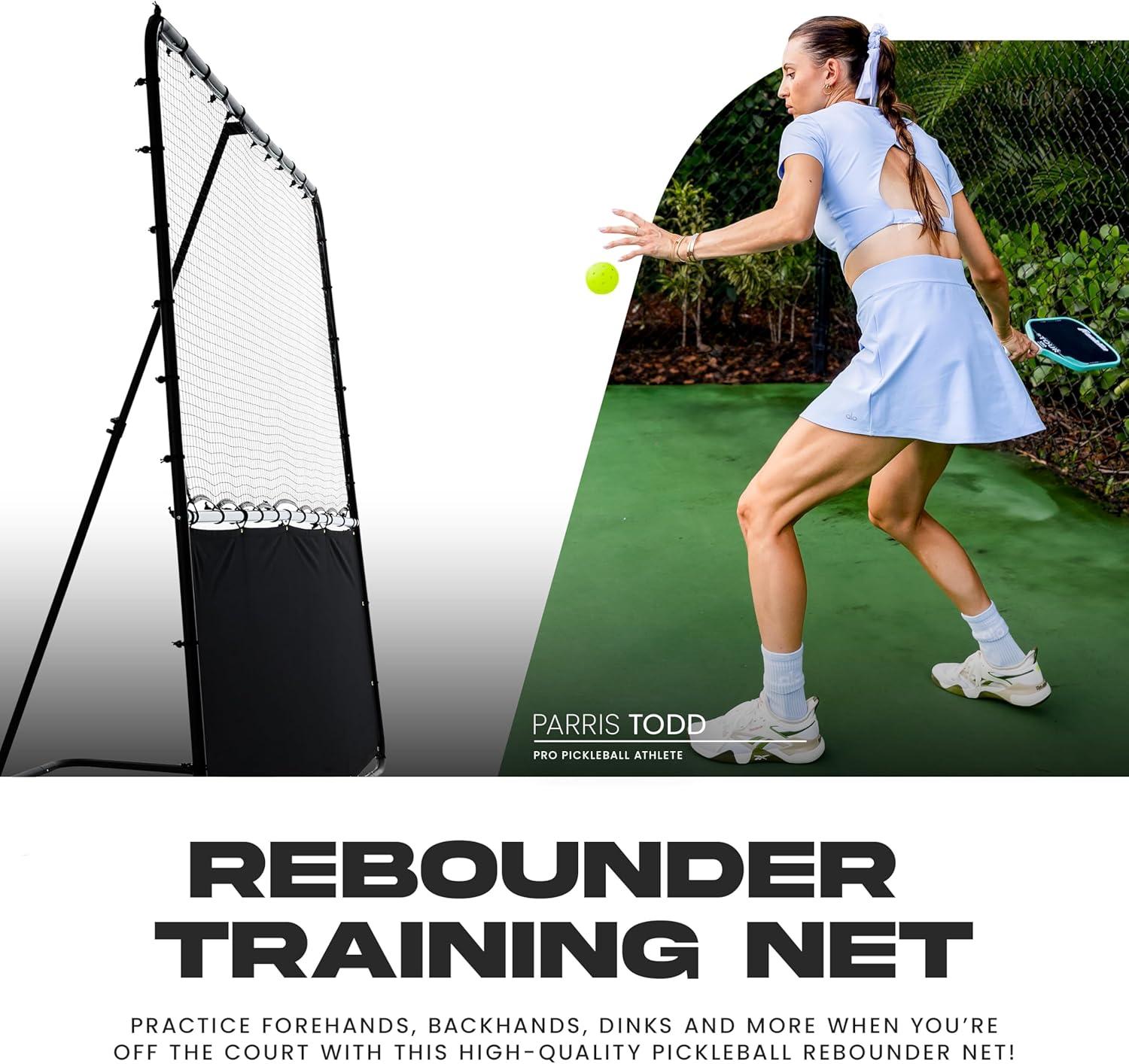 image:imageFranklin Sports Pickleball Rebounder Net Pickleball Training Practice Equipment Portable Folding Net for Singles Doubles Training Court Markers Included 83 Inches
