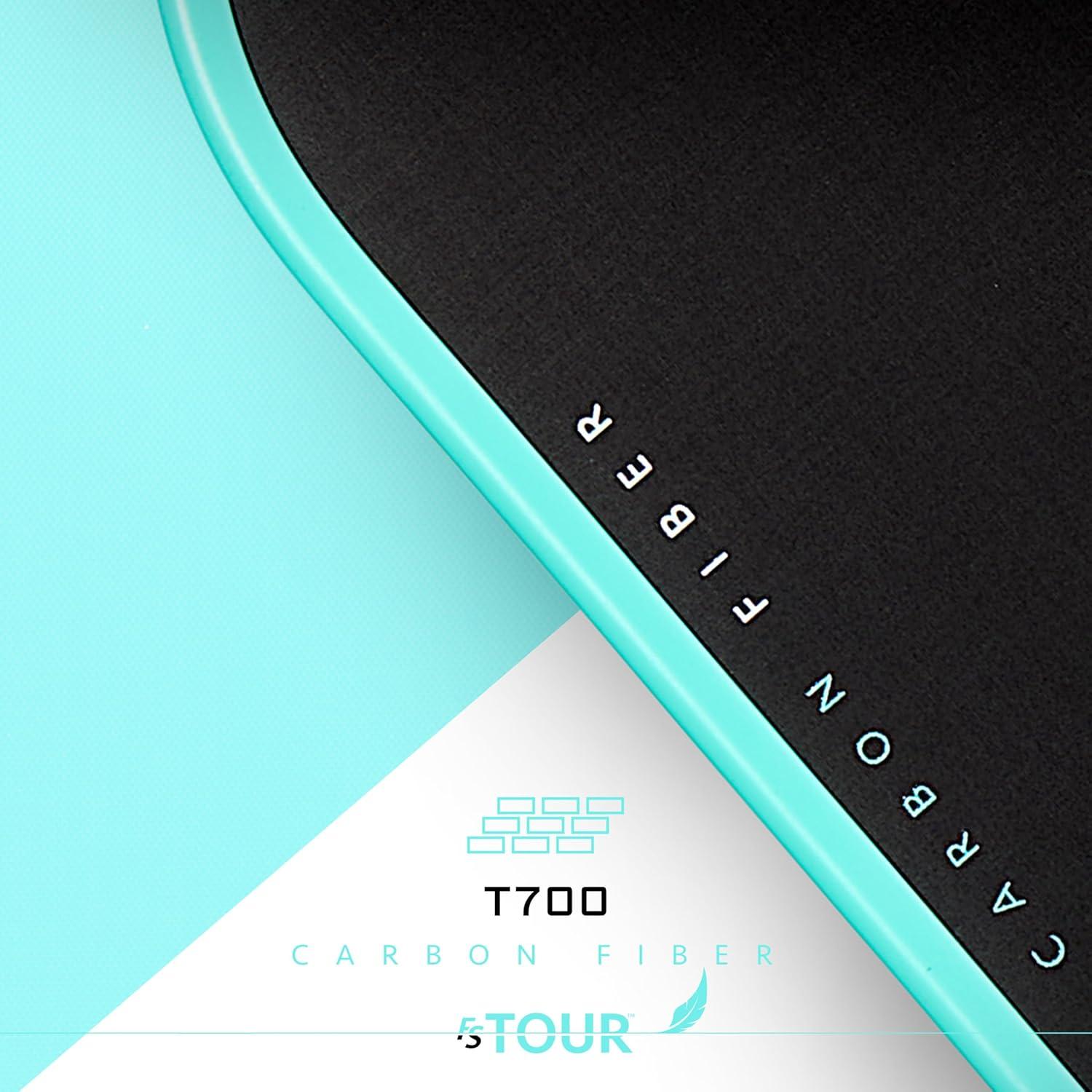 image:imageFranklin Sports Pro Pickleball Paddles FS Tour Featherweight Series Lightweight Paddles USA Pickleball Approved Raw Carbon Fiber Surface Dynasty Tempo 12mm CoreBlackWhiteTeal