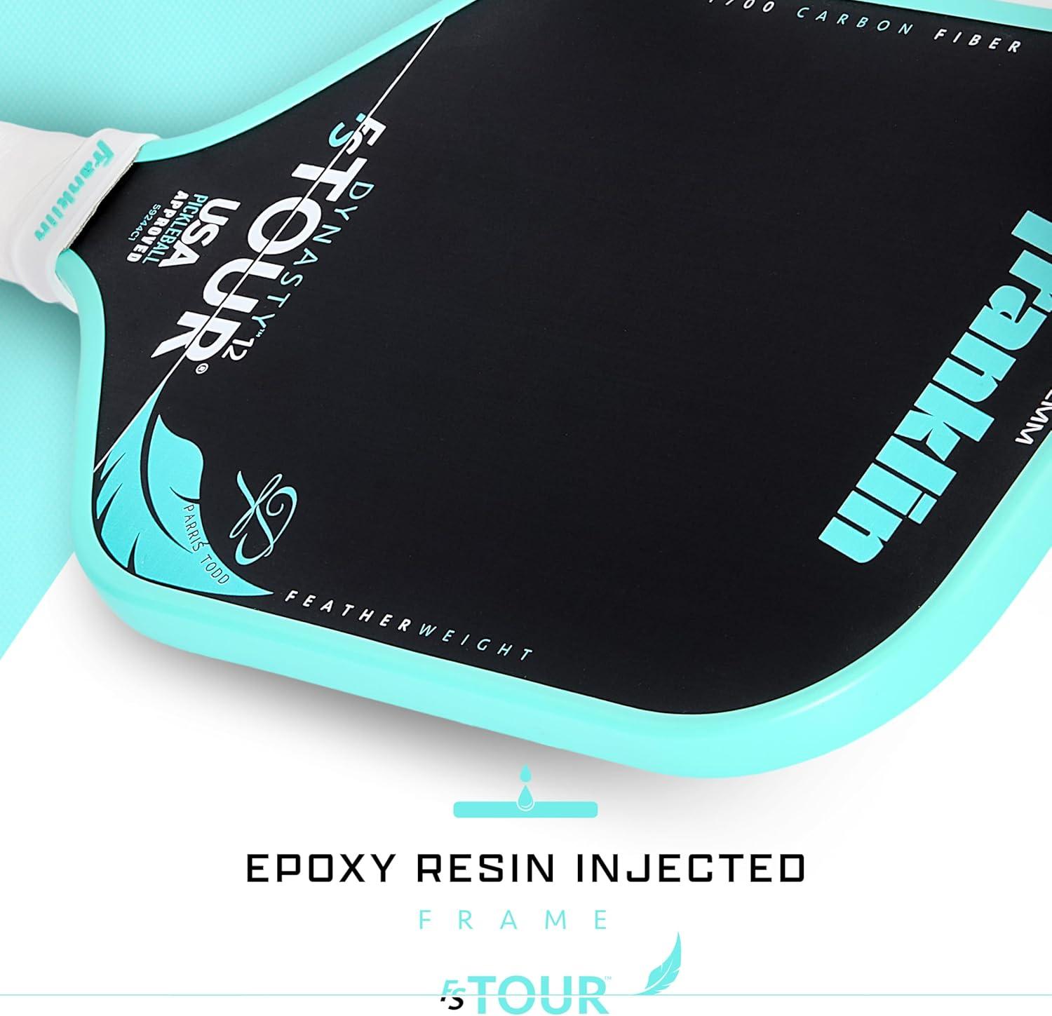 image:imageFranklin Sports Pro Pickleball Paddles FS Tour Featherweight Series Lightweight Paddles USA Pickleball Approved Raw Carbon Fiber Surface Dynasty Tempo 12mm CoreDynasty Blue