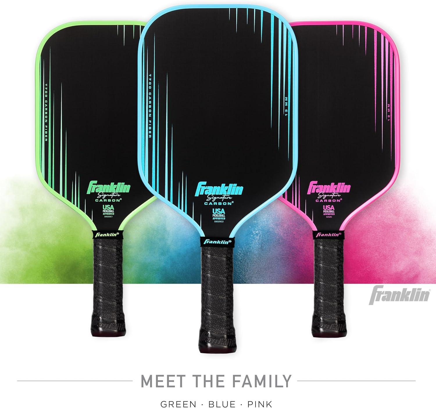 image:imageFranklin Sports Pro Pickleball Paddles Signature Carbon Series T700 Carbon Fiber Surface USA Pickleball USAPA Tournament Approved 13mm Polypropylene Core PinkElongated Pink