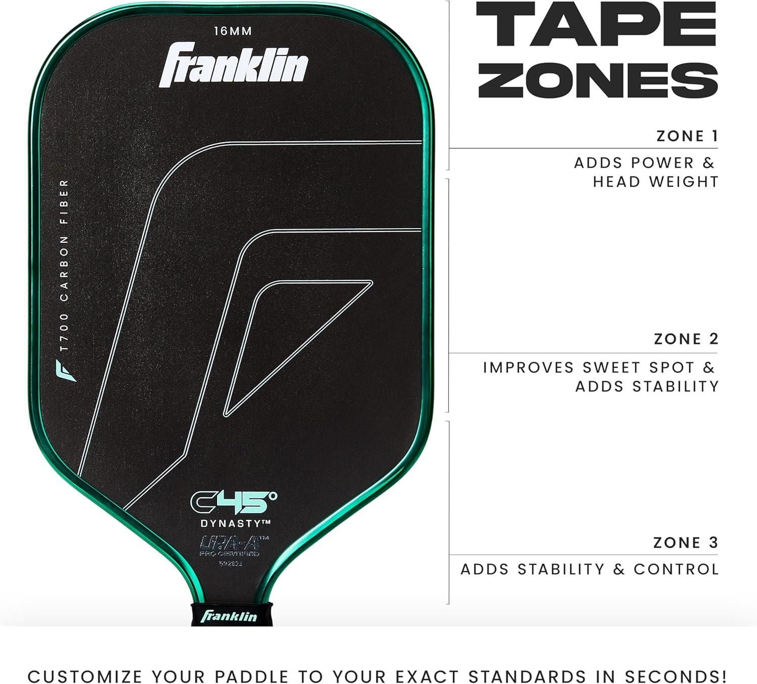 image:imageFranklin Sports Weight Tape for Pickleball Paddles LeadFree Weighted Adhesive Tape Customize Pickleball Paddle Weight 1 Roll Included 60 x 05 Inches