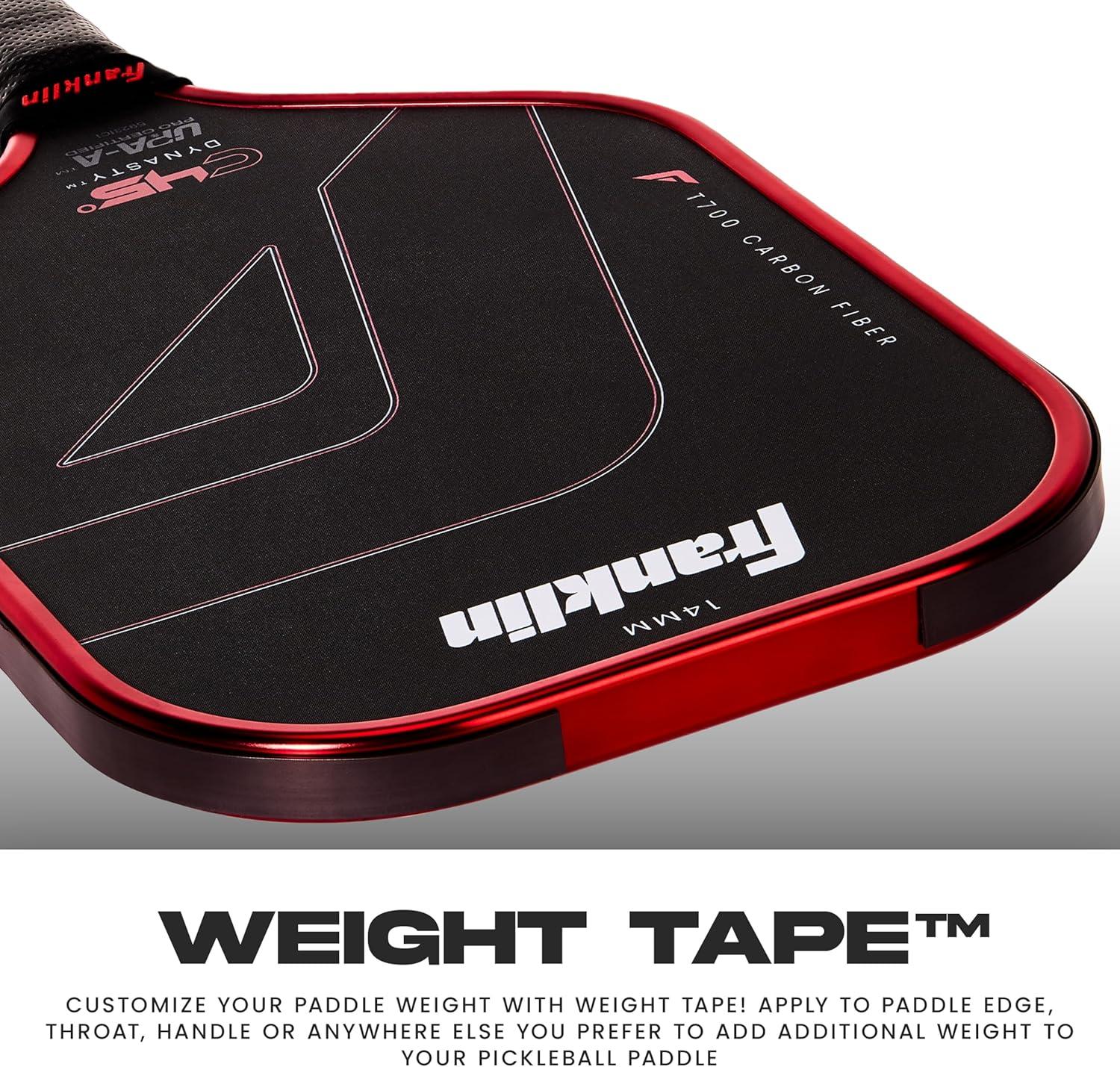 image:imageFranklin Sports Weight Tape for Pickleball Paddles LeadFree Weighted Adhesive Tape Customize Pickleball Paddle Weight 1 Roll Included 60 x 05 Inches