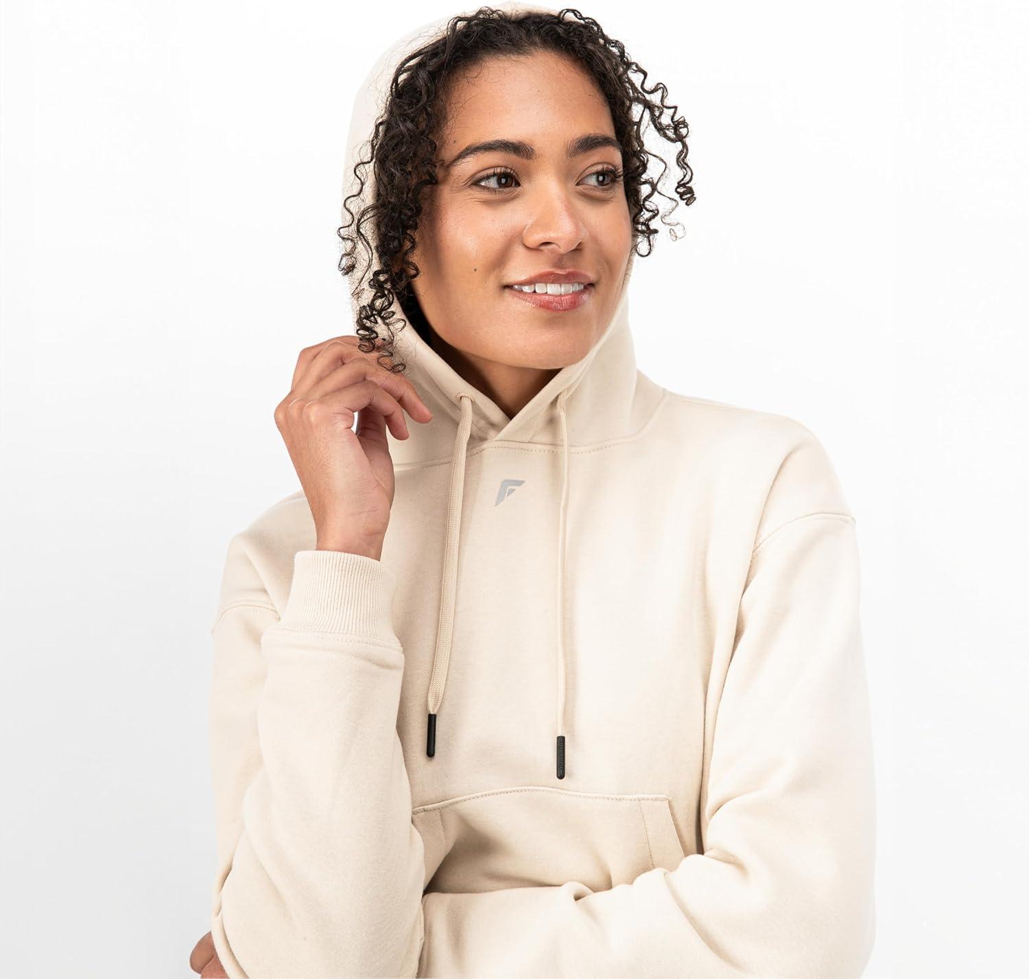 image:imageFranklin Sports Womens Cropped Pickleball Hooded Sweatshirt Soft Athleisure Long Sleeve Pullover Athletic HoodieOat