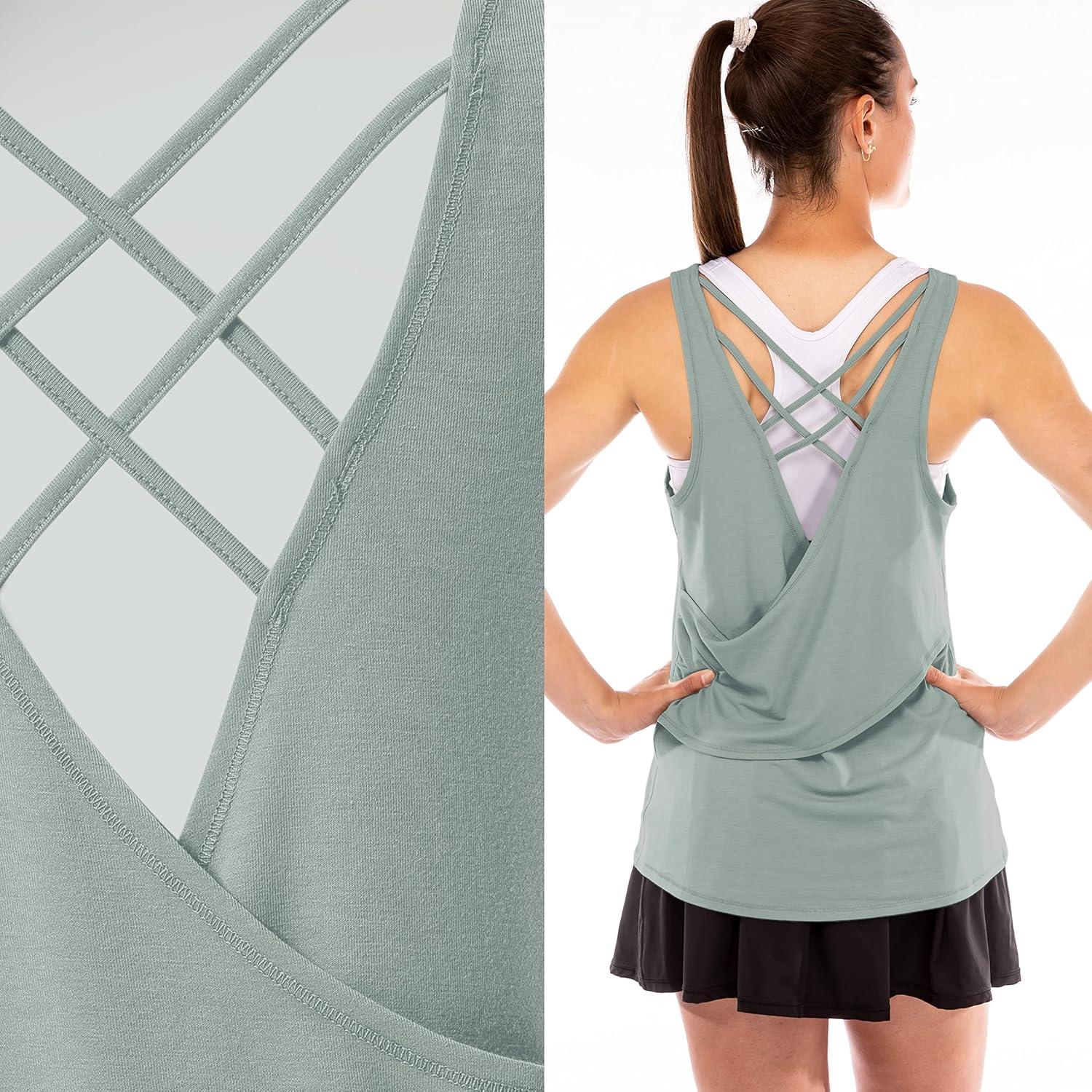 image:imageFranklin Sports Womens Womens Aloe Lattice Back Tank Top Relaxed FitAloe