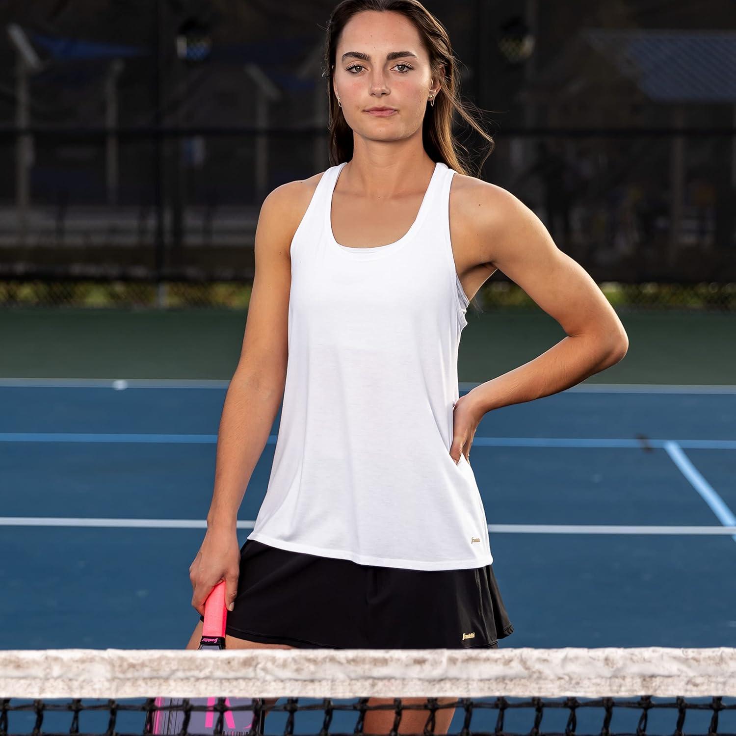 image:imageFranklin Sports Womens Womens White Lattice Back Tank Top Relaxed FitWhite