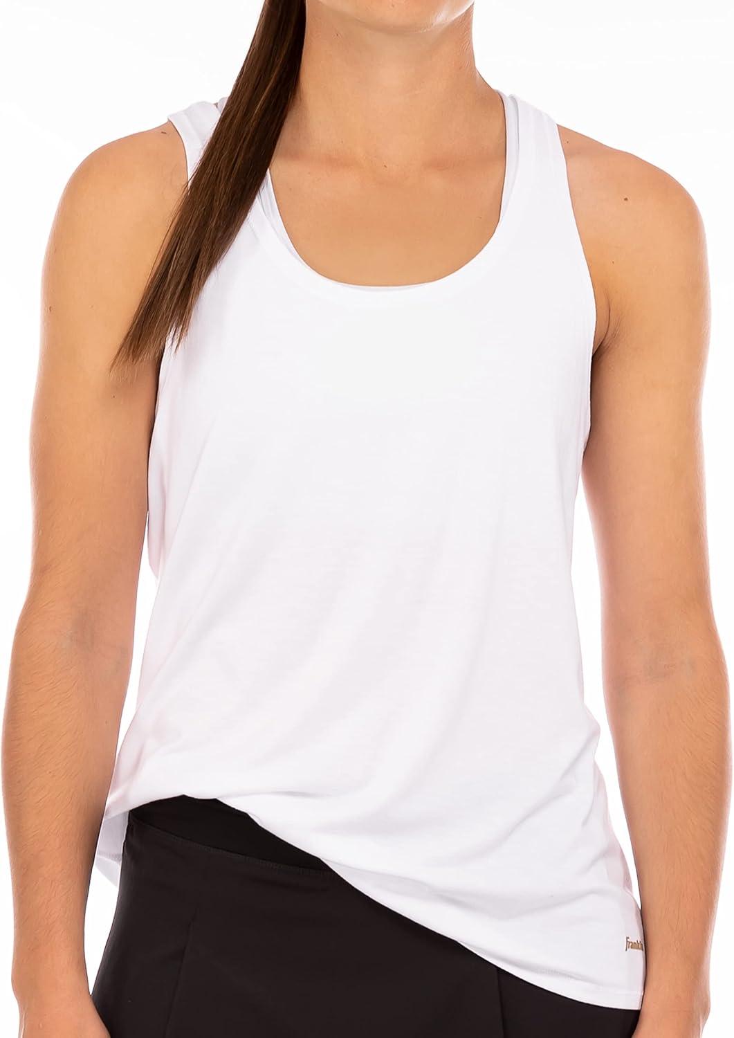 image:imageFranklin Sports Womens Womens White Lattice Back Tank Top Relaxed FitWhite