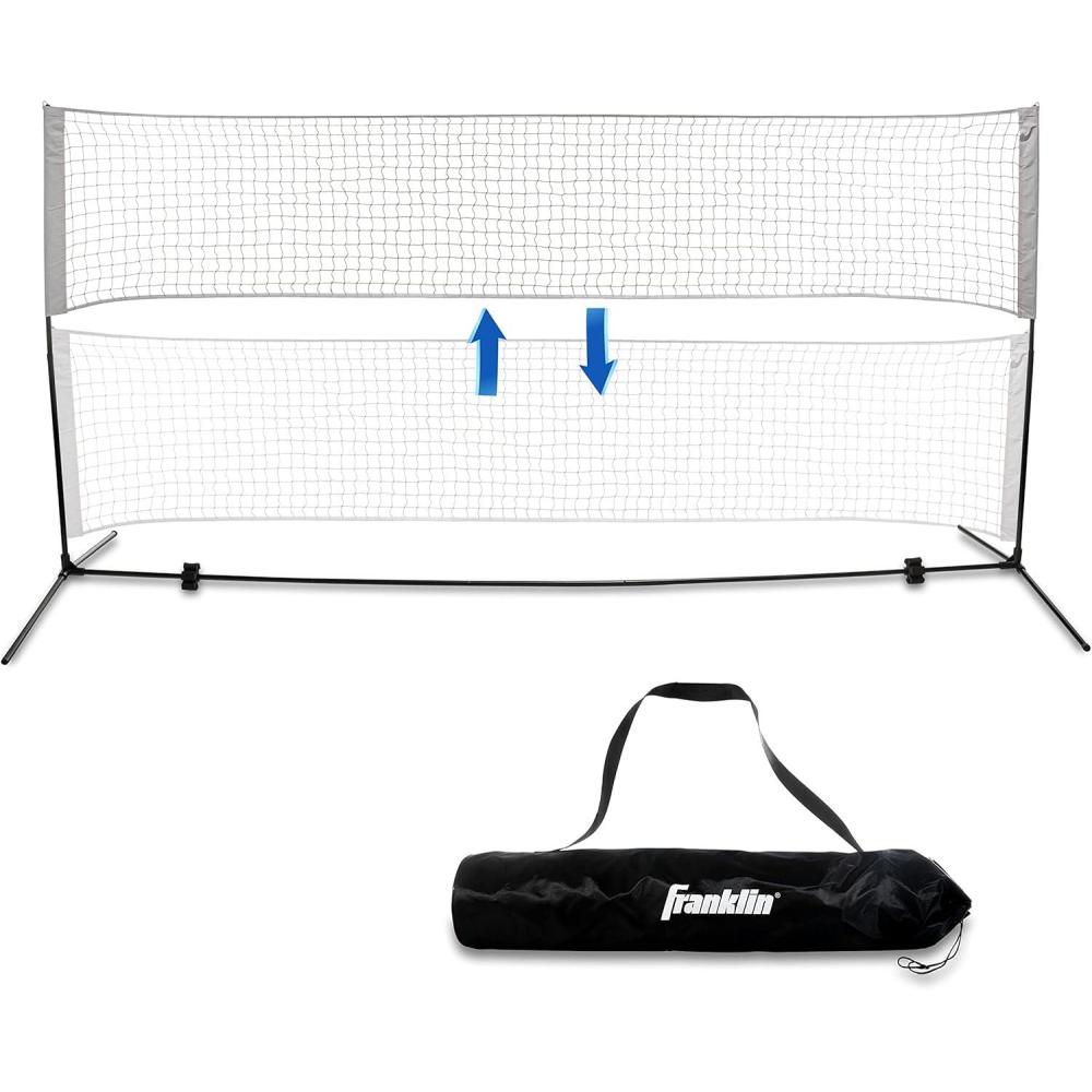 image:imageFranklin Sports Portable Adjustable Height 10ft Wide Net for Badminton Kids Volleyball Pickleball Tennis