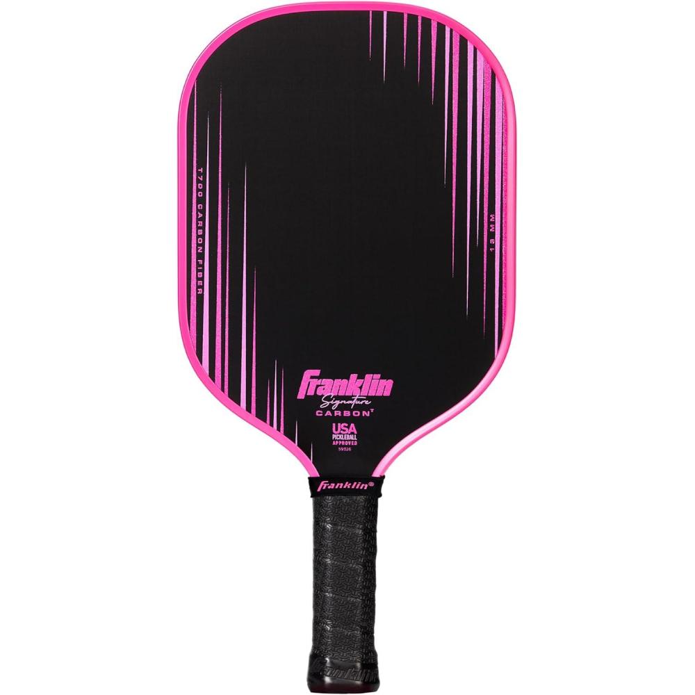 image:imageFranklin Sports Pro Pickleball Paddles Signature Carbon Series T700 Carbon Fiber Surface USA Pickleball USAPA Tournament Approved 13mm Polypropylene Core PinkTraditional Pink