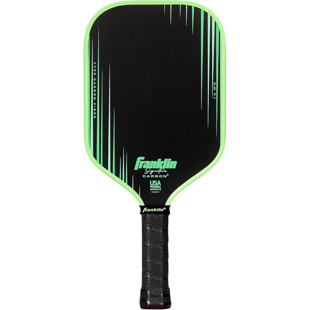 image:imageFranklin Sports Pro Pickleball Paddles Signature Carbon Series T700 Carbon Fiber Surface USA Pickleball USAPA Tournament Approved 13mm Polypropylene Core PinkElongated Green