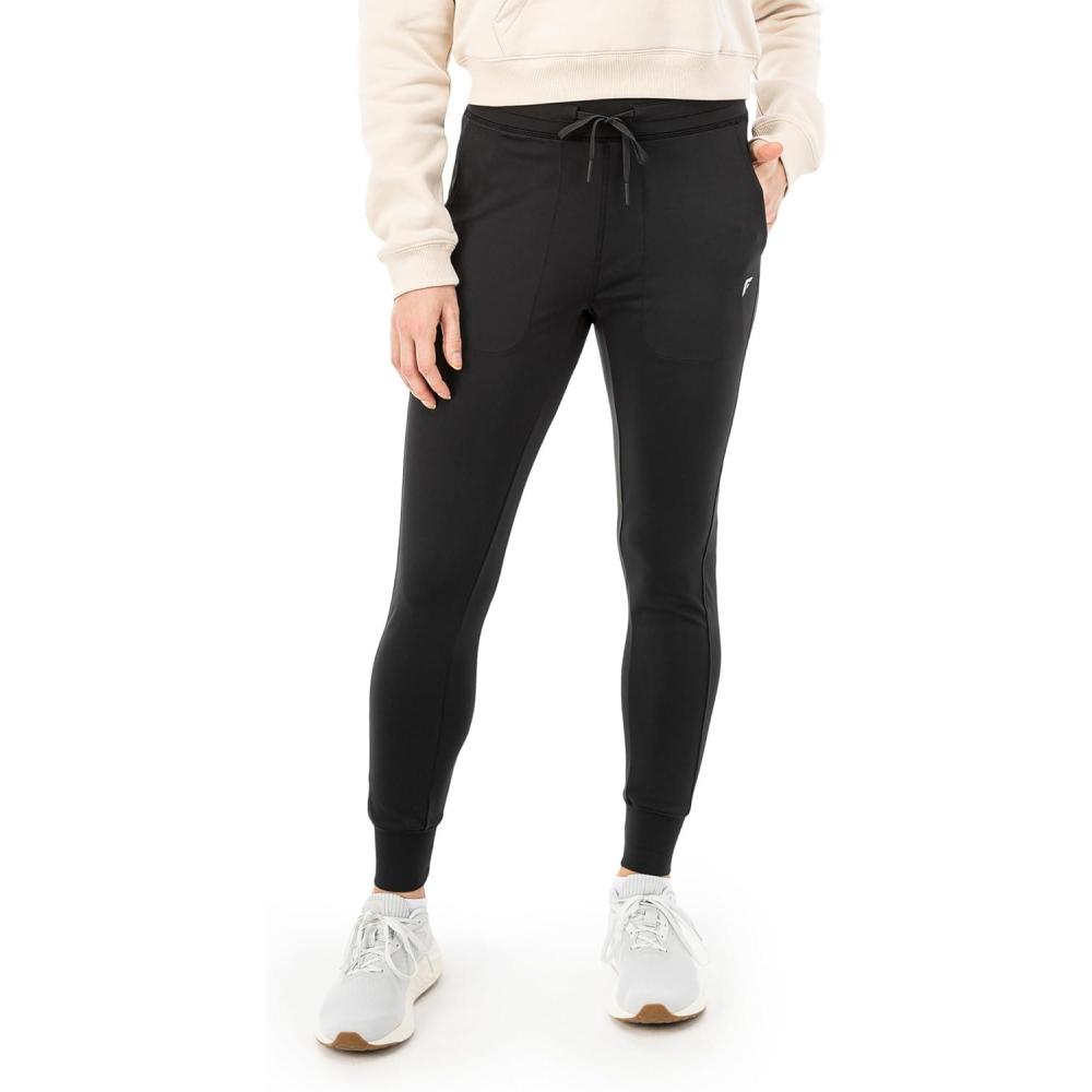 image:imageFranklin Sports Womens High Performance Pickleball Joggers Active Sport Jogger Sweatpants Drawstring Pants with PocketsBlack