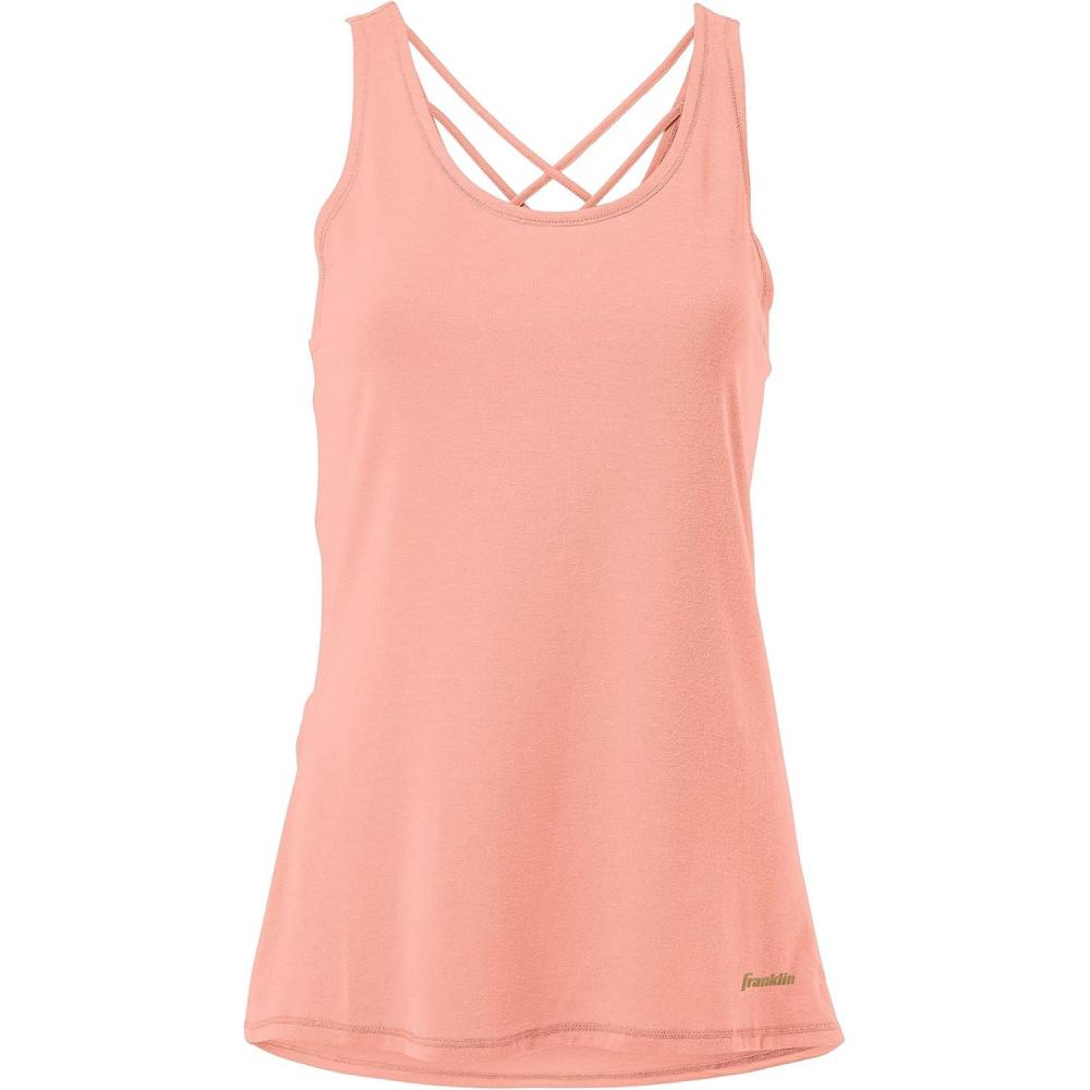 image:imageFranklin Sports Womens Womens Rose Gold Lattice Back Tank Top  Relaxed FitRose Gold