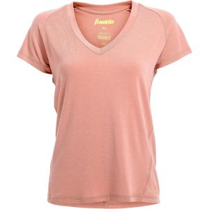 Franklin Sports Women’s Women’s Rose Gold Cross Back V-Neck T-Shirt – Relaxed Fit(Rose Gold)