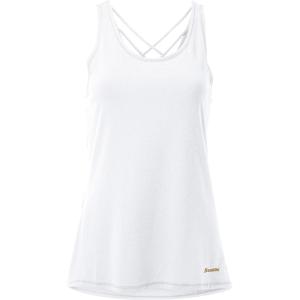 Franklin Sports Womens Women’s White Lattice Back Tank Top – Relaxed Fit(White)