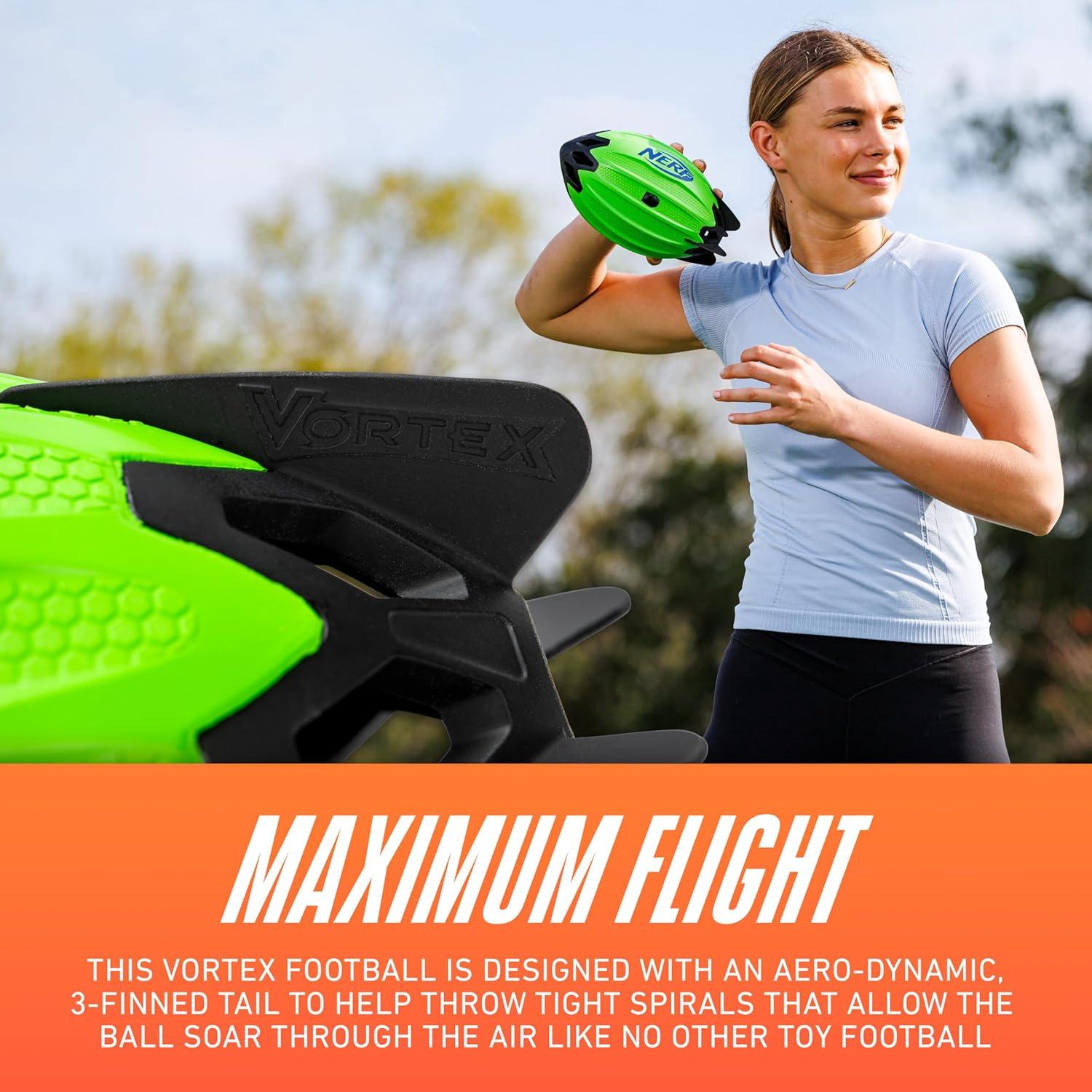 image:imageNERF Vortex Rocket Foam Football NERF Soft Vortex Rocket Football for LongDistance Throws 2 in 1 Design Throw Spirals amp Kick Field Goals Integrated Tail Fins