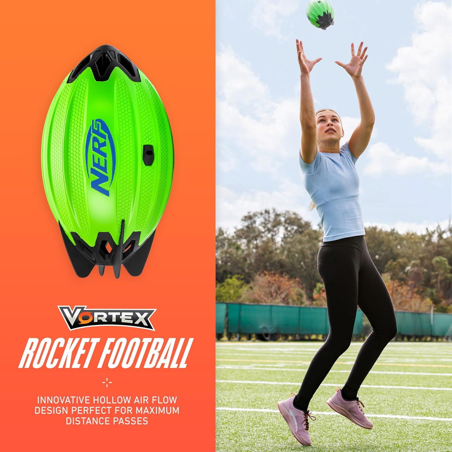 image:imageNERF Vortex Rocket Foam Football NERF Soft Vortex Rocket Football for LongDistance Throws 2 in 1 Design Throw Spirals amp Kick Field Goals Integrated Tail Fins