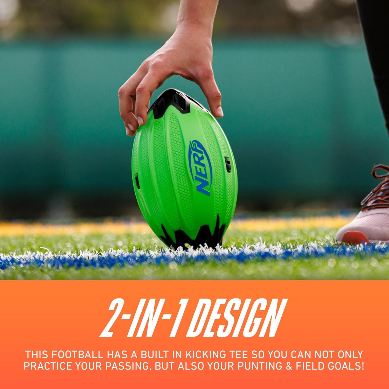 image:imageNERF Vortex Rocket Foam Football NERF Soft Vortex Rocket Football for LongDistance Throws 2 in 1 Design Throw Spirals amp Kick Field Goals Integrated Tail Fins