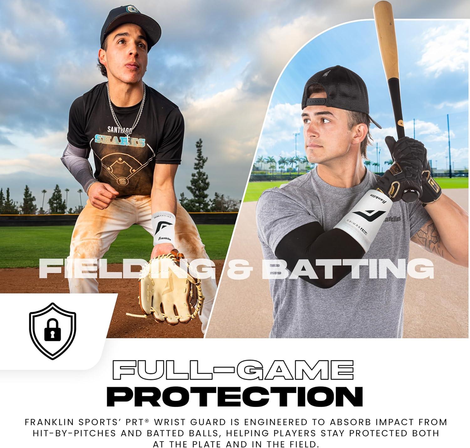 image:imageFranklin Sports Baseball Softball Protective Wrist Guard Adult PRT Series Wrist Shield for Fielding Protective Gear Equipment Right Left ArmWhite