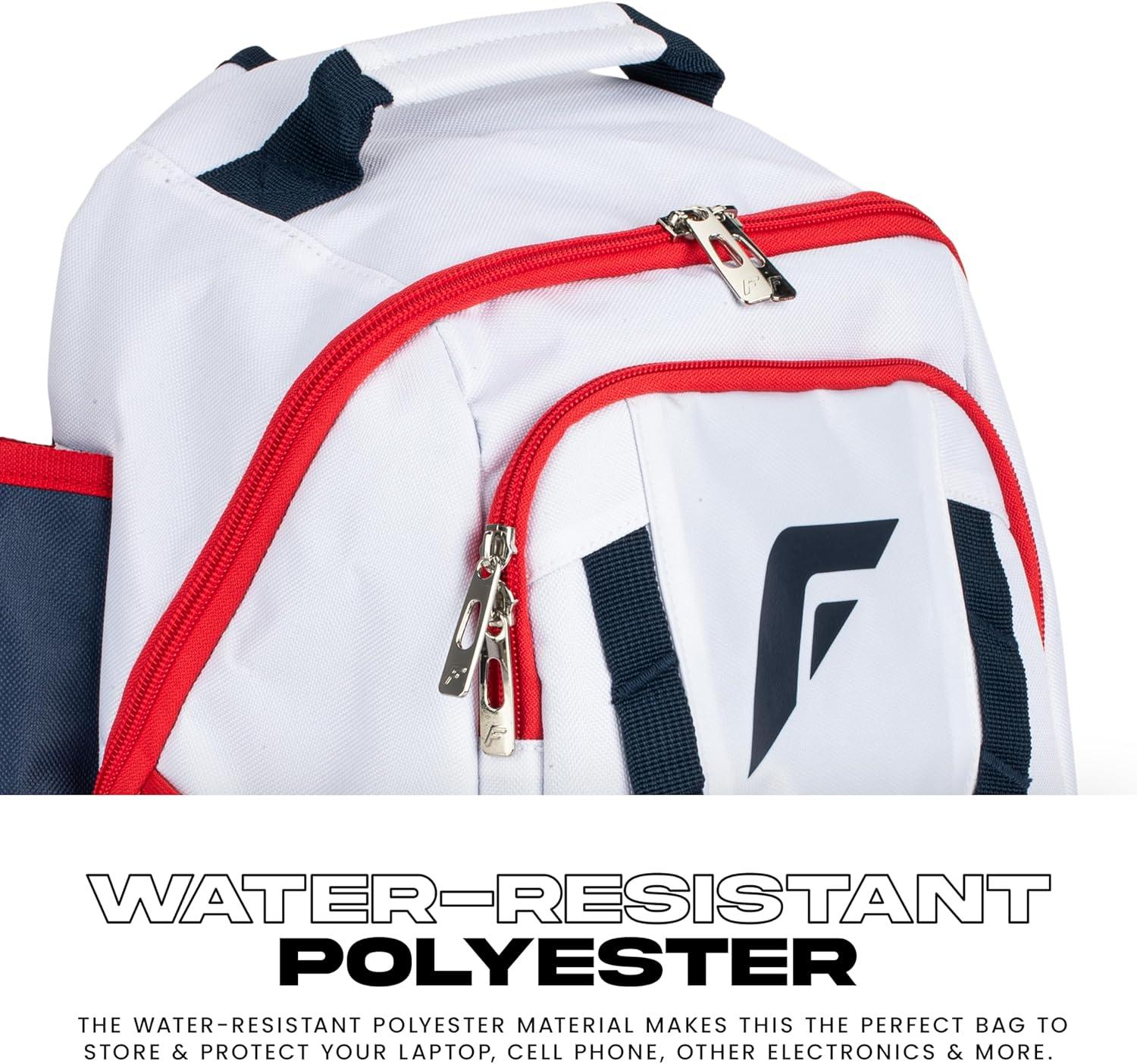 image:imageFranklin Sports Gameday Baseball Fastpitch Softball Backpacks Adult Youth Bat Bags for Equipment Waterproof BatpacksRedWhiteBlue