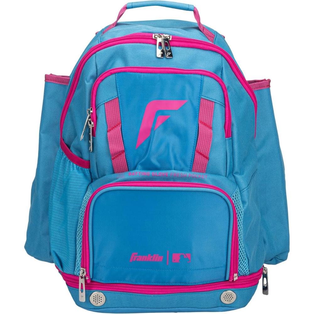 image:imageFranklin Sports Gameday Baseball Fastpitch Softball Backpacks Adult Youth Bat Bags for Equipment Waterproof BatpacksBluePink