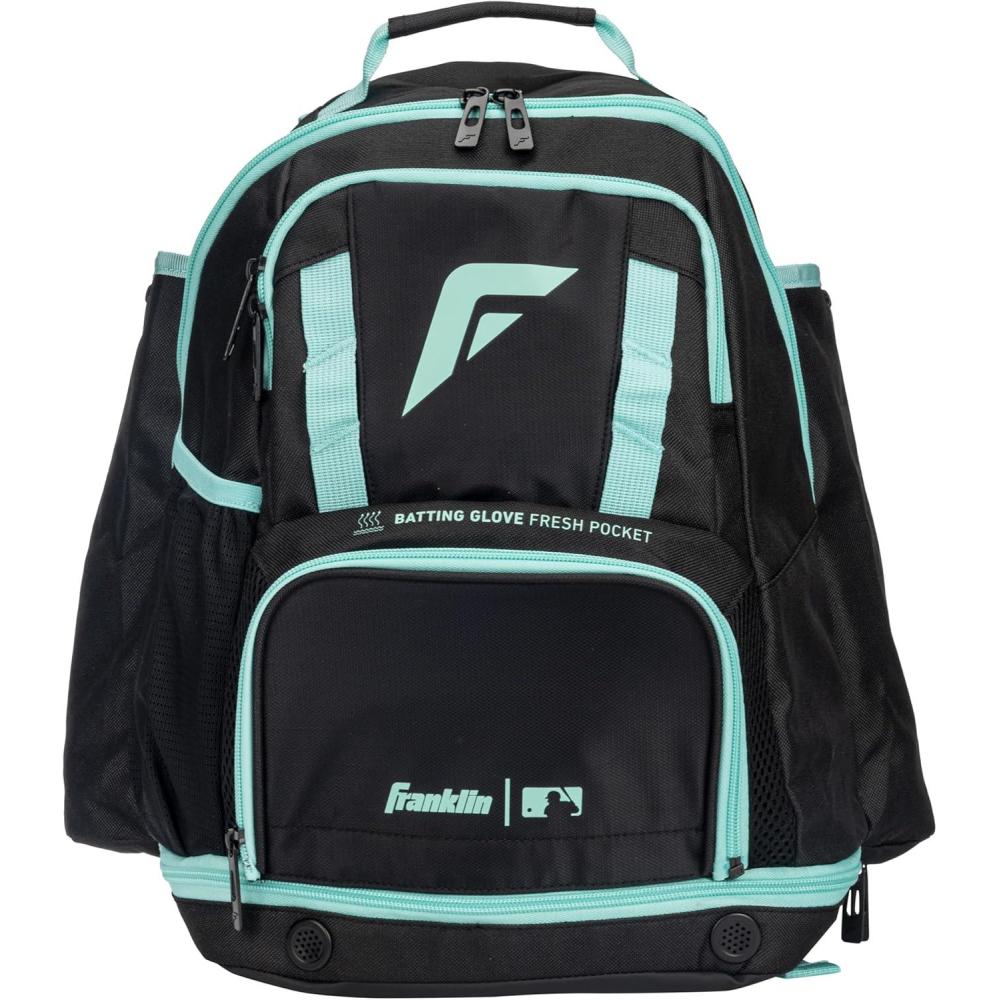 image:imageFranklin Sports Gameday Baseball Fastpitch Softball Backpacks Adult Youth Bat Bags for Equipment Waterproof BatpacksMintBlack