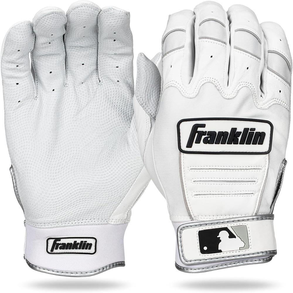 image:imageFranklin Sports MLB CFX Pro Baseball Batting Gloves  PearlWhiteSilver  Adult Large Pack of 6