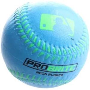 Franklin Sports MLB ProBrite Neon Colored Soft Rubber Tee Ball Baseballs – 2 Pack (Neon Blue)