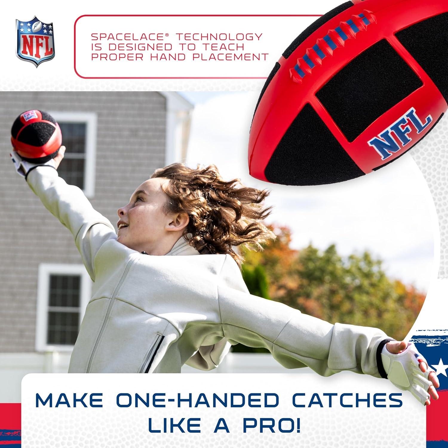 image:imageFranklin Sports NFL Kids Football Receiver Glove Set NFL Sticky Fingers Easy Catch Junior Football Gloves Youth Foam Football with SelfStick Cover Includes 1 Football 2 Gloves