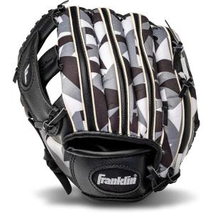 Franklin Sports Kids Baseball Gloves – RTP Child’s Tball Glove – Boys + Girls Teeball Mitt Set – Kids + Toddler – Right or Left Hand Throw – 9.5″(Black/White)
