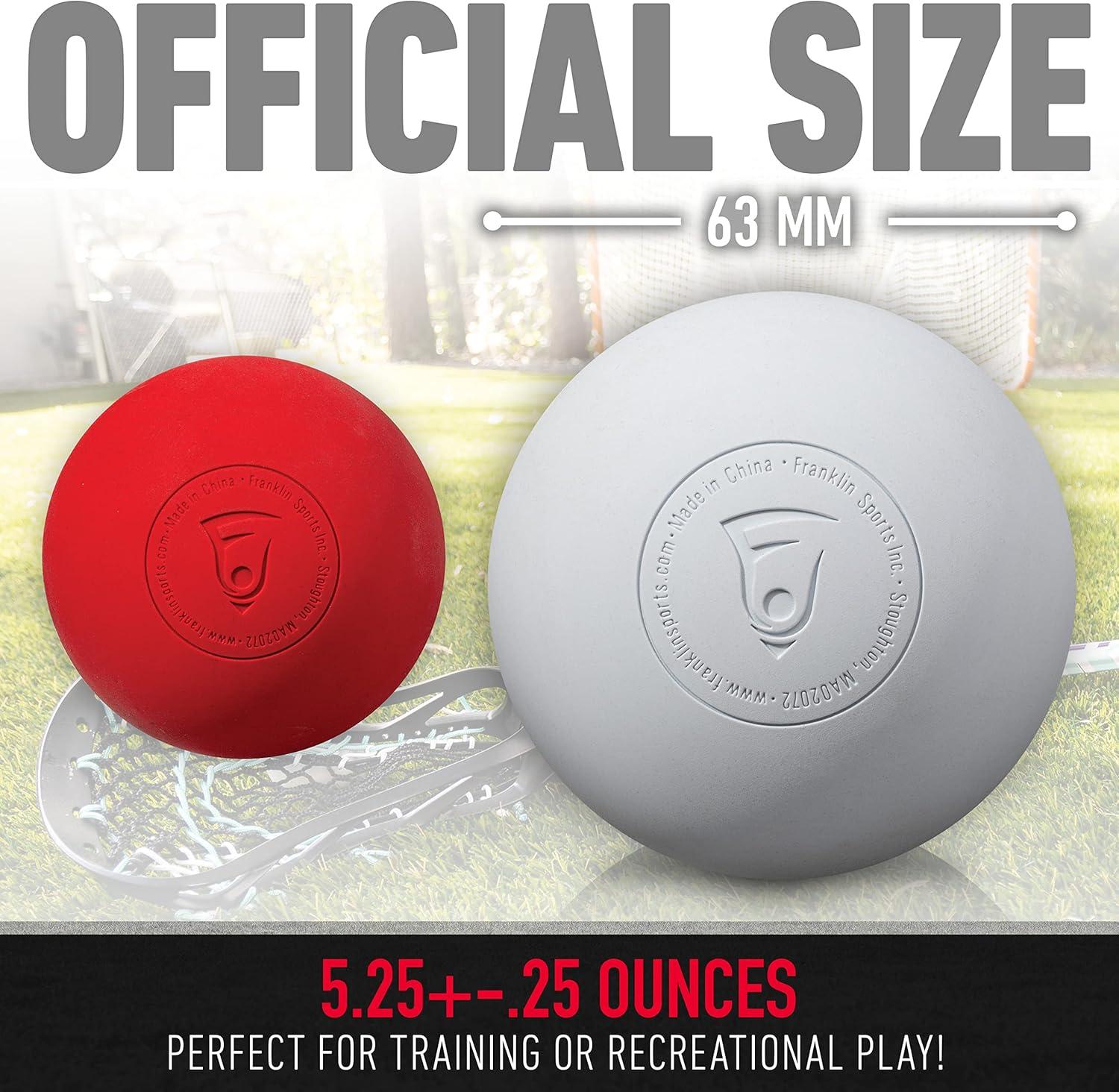 image:imageFranklin Sports Lacrosse Balls Official Size Lax Balls for Practice Red White 2 Pack Great for Muscle Massage Therapy Yoga 63 mm