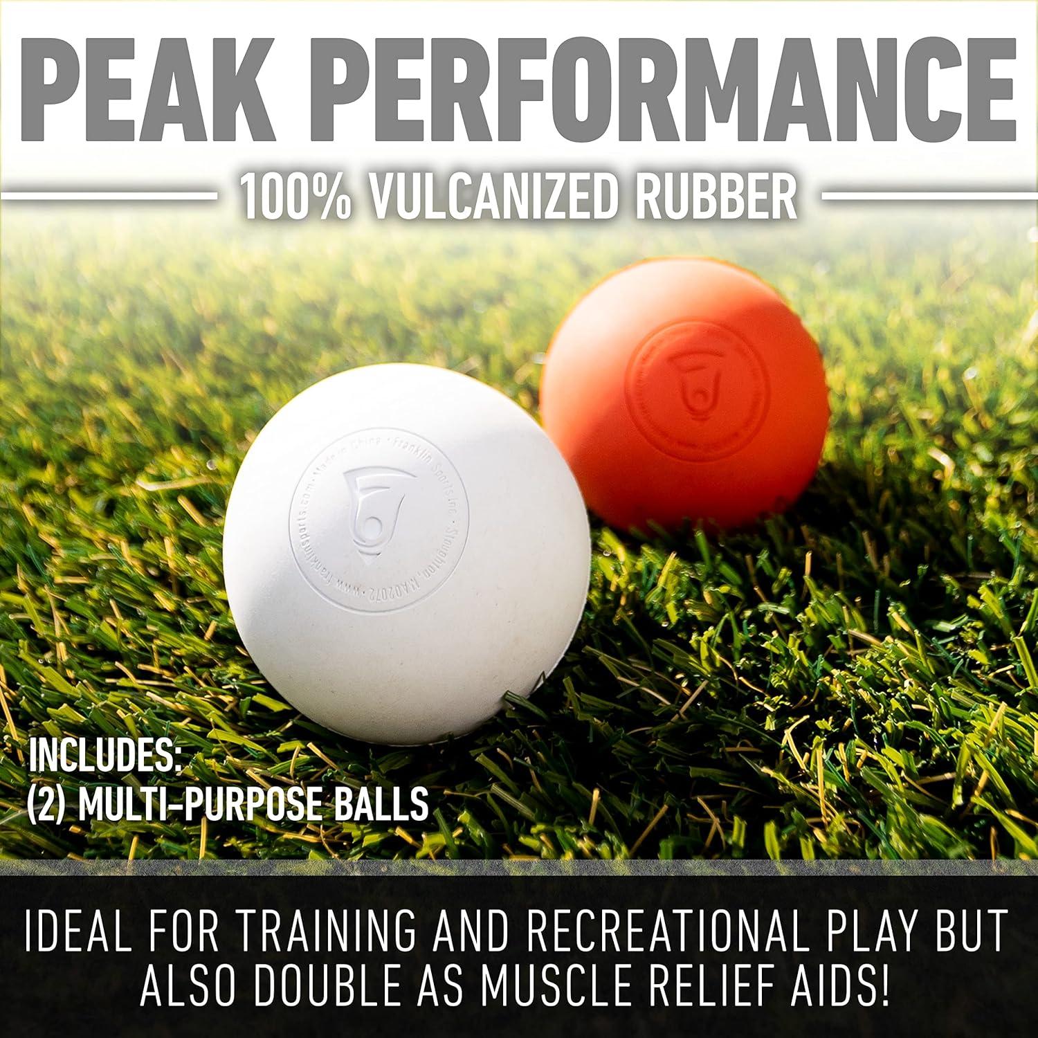image:imageFranklin Sports Lacrosse Balls Official Size Lax Balls for Practice Red White 2 Pack Great for Muscle Massage Therapy Yoga 63 mm
